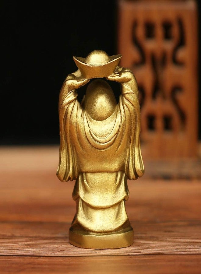 BRASSTAR Feng Shui Brass Ornament Laughing Buddha Statue Holding Ingot Money Bag for Home Office Decorative Figurine Attract Wealth PTZY067 - Image 4